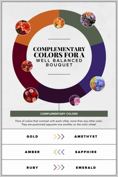 Complementary jewel tone colors for the best fall floral arrangements